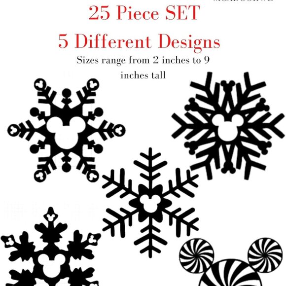 Christmas Window Decals, Snowflake and Peppermint Mouse Design, Winter Holiday - Picture 4 of 4